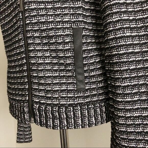 New Tory Burch Raffia Knit Tweed Moto jacket NWT - Picture 4 of 8